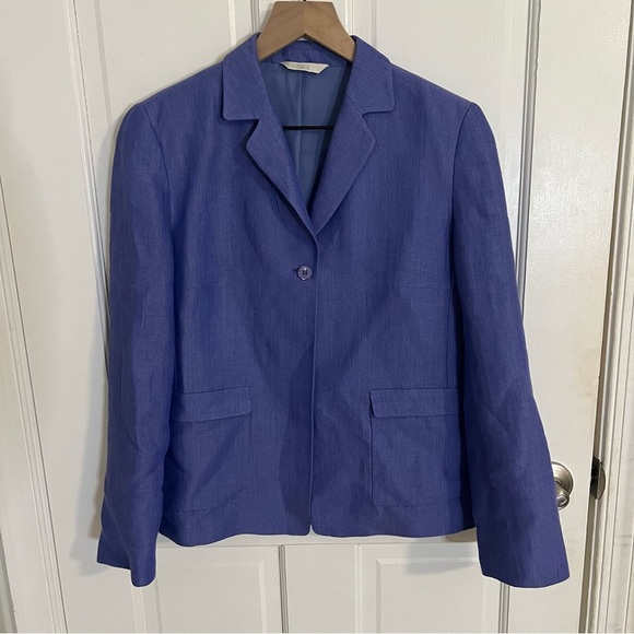 Marks & Spencer Linen-blend Ultraviolet Blazer - Picture 1 of 10